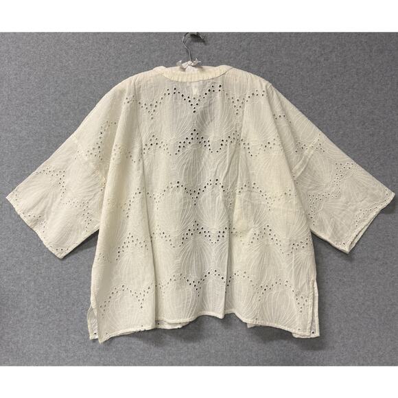 J.Jill Breezy Eyelet Seashell Jacket OS (Tagged S–L) NWT Coastal Boho Cream - Picture 5 of 9